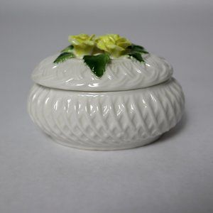 Vintage Yellow Rose Trinket Box